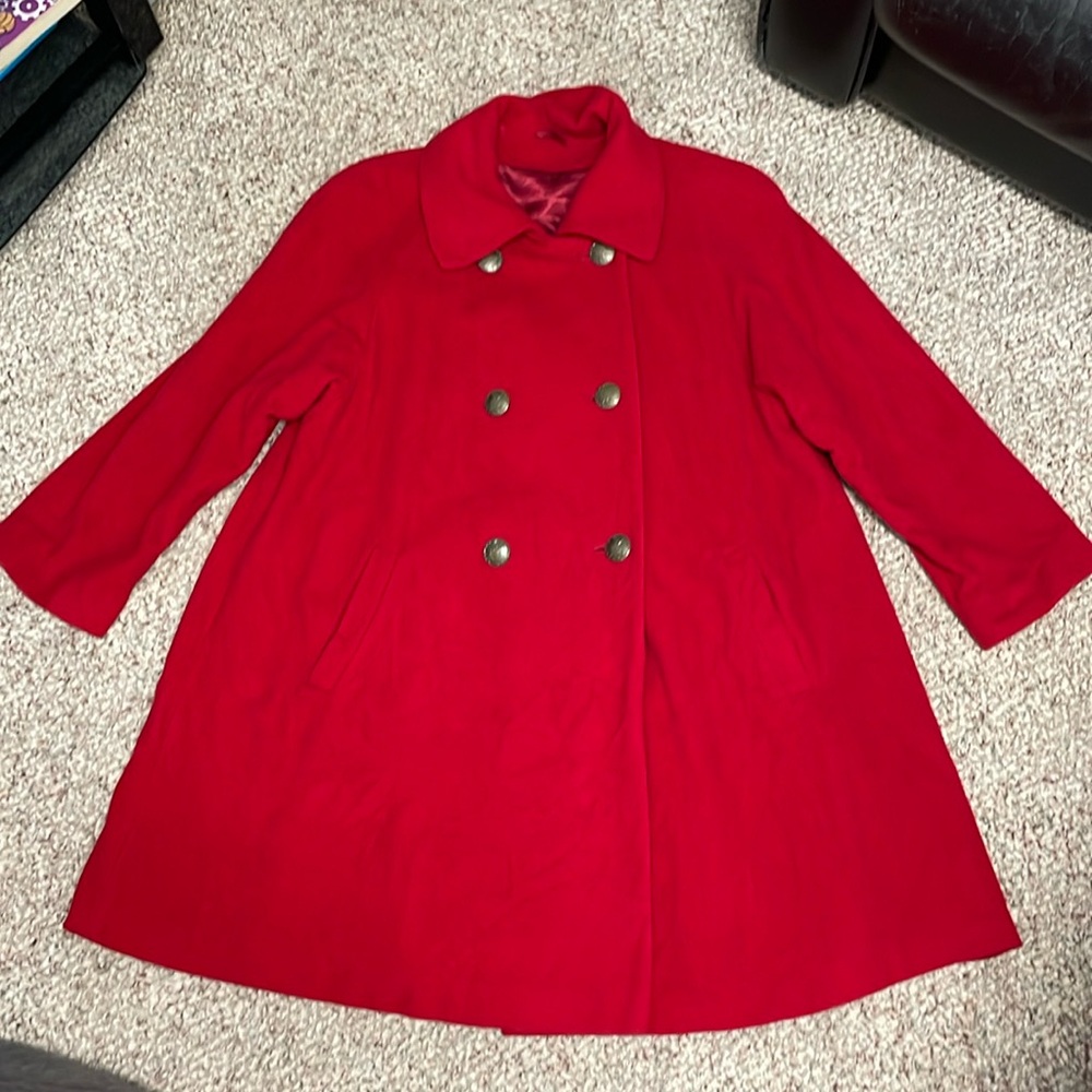 Vintage Wool cashmere longer knee length double breasted coat